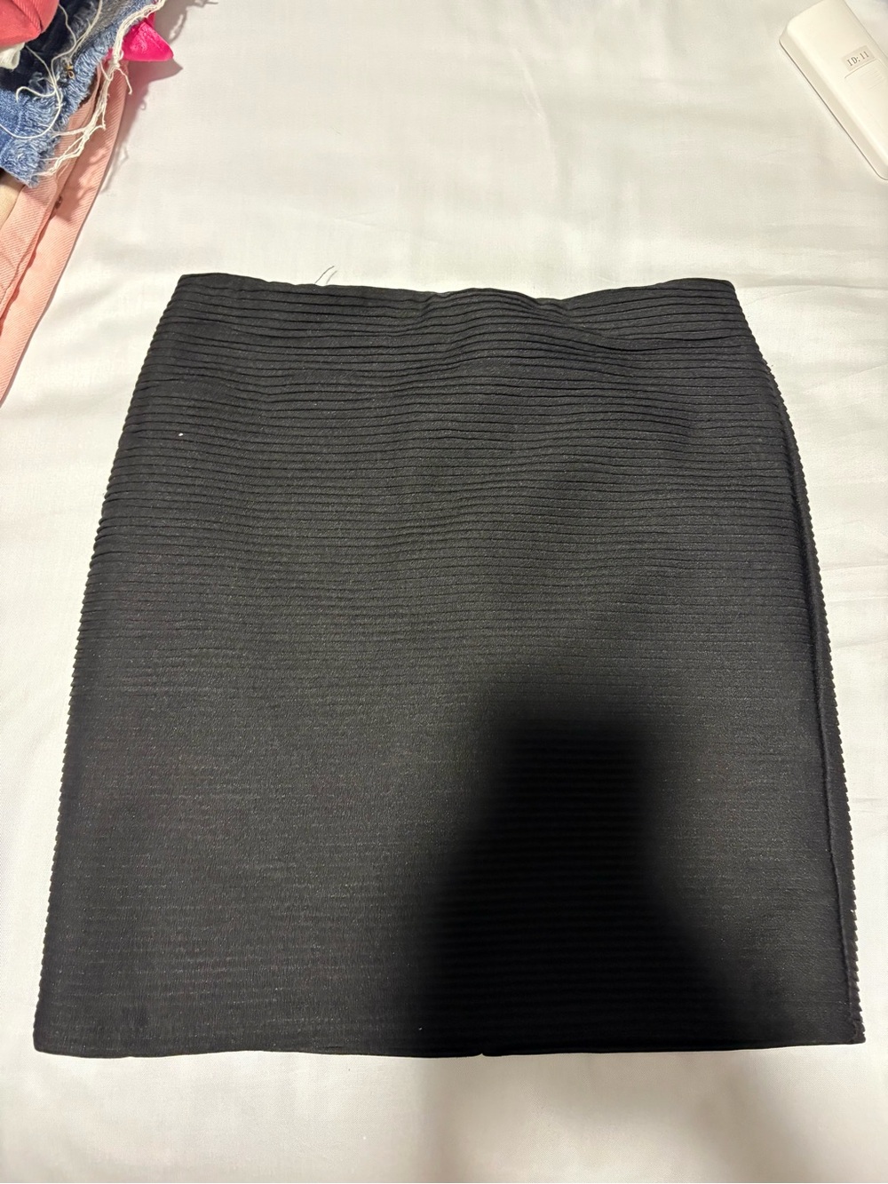Black Ribbed Mini Skirt
